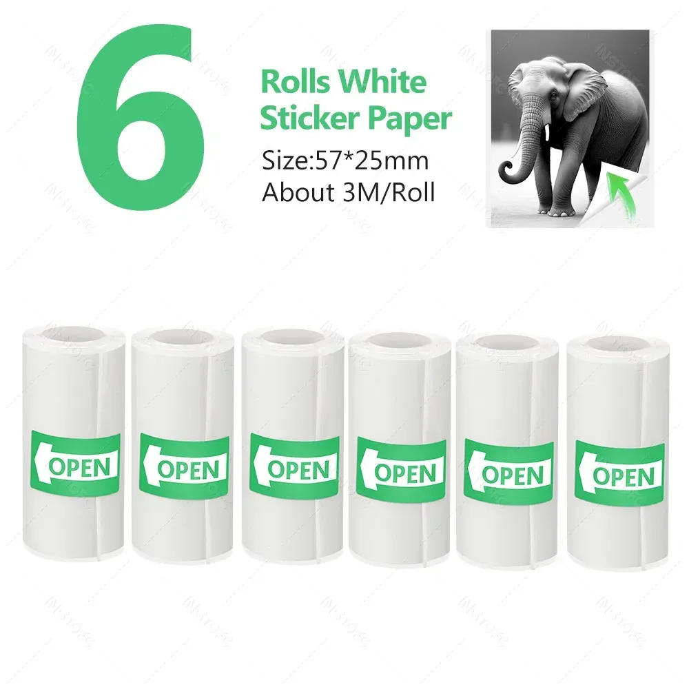 Rouleau d'étiquettes autocollantes thermiques 57 x 25 mm pour mini-imprimante et appareil photo pour enfants 8