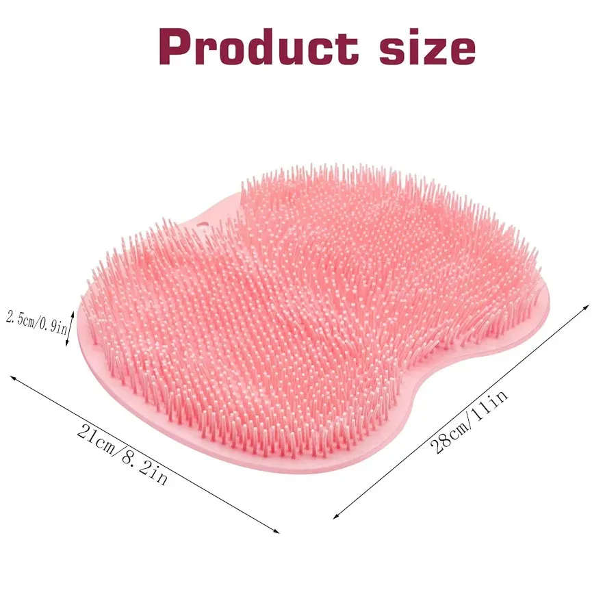 Tapis de douche exfoliant antidérapant avec ventouses, nettoyant pieds et lave-dos, pour hommes et femmes 5