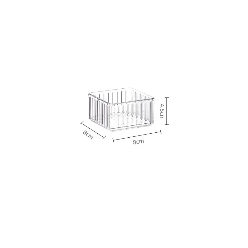 Organisateur de bureau transparent en plastique, boîte de rangement à tiroir pour bijoux et maquillage 8