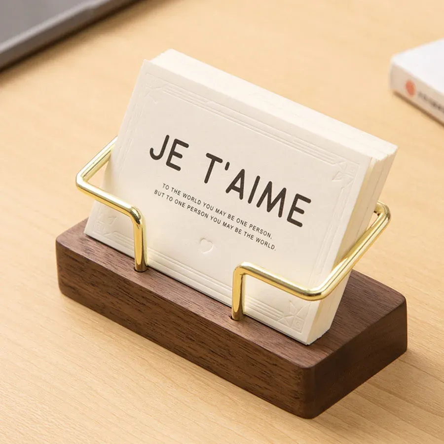 Porte-cartes de visite en bois, détail