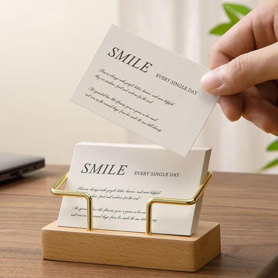 Porte-cartes de visite en bois, compartiments