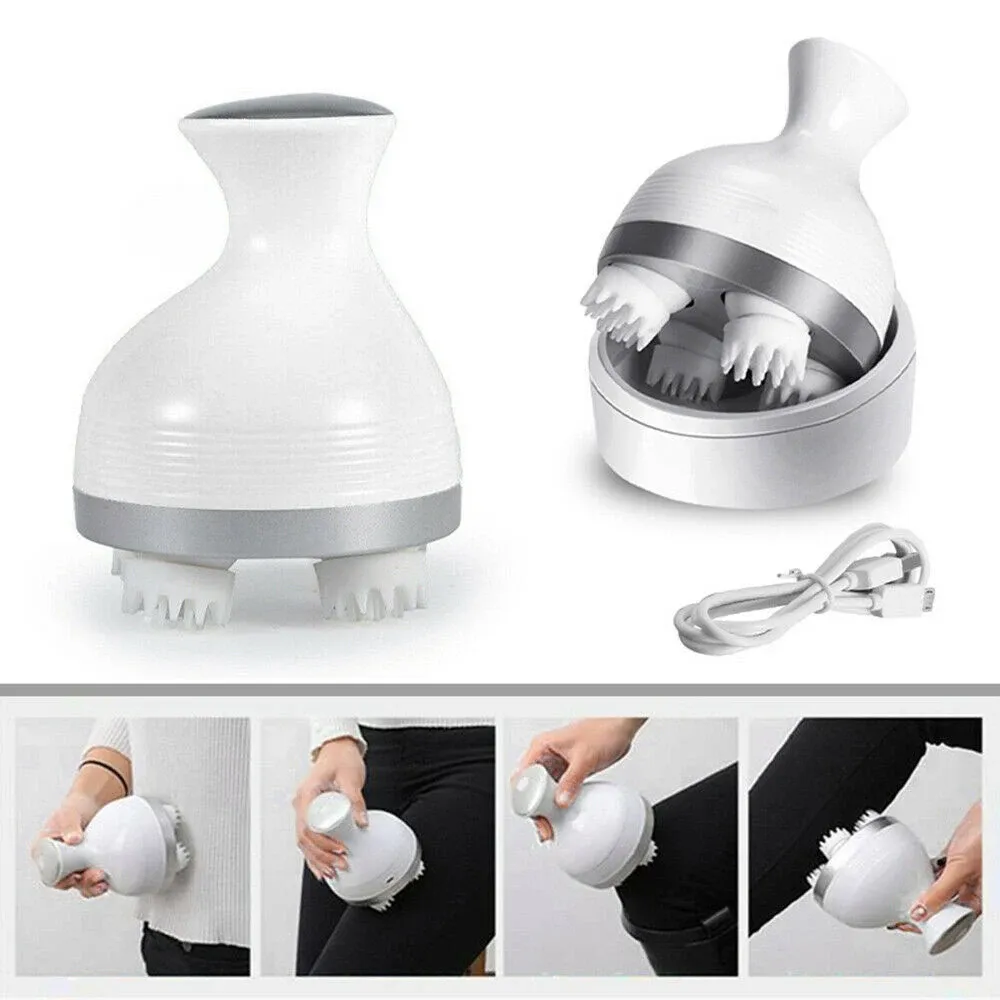 Masseur électrique sans fil pour cuir chevelu, avec fonction pétrissage, 4 têtes de massage, grattoir portable, pour la détente anti-stress 2