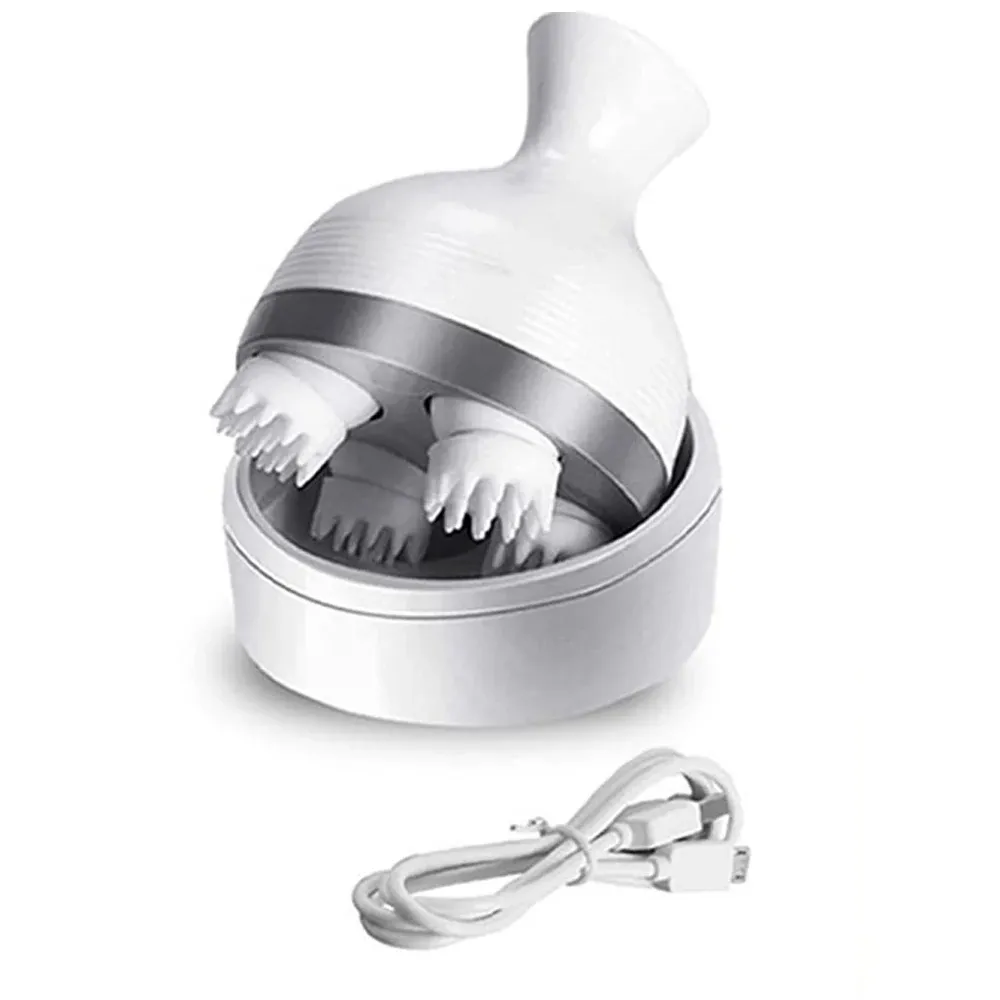 Masseur électrique sans fil pour cuir chevelu, avec fonction pétrissage, 4 têtes de massage, grattoir portable, pour la détente anti-stress 9