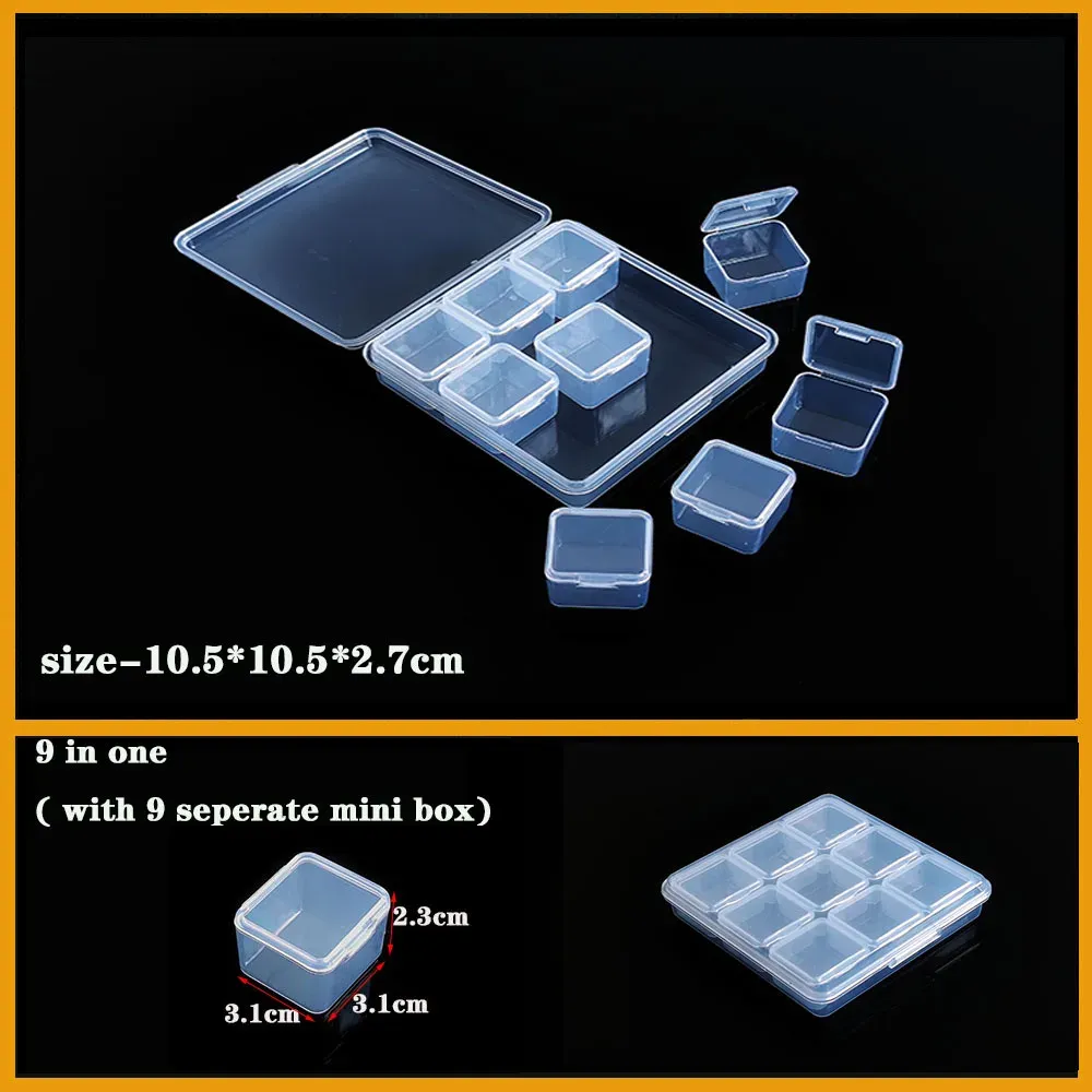 Boîte en plastique transparente à compartiments pour vis, bijoux et boucles d'oreilles, organisateur de petites pièces 9