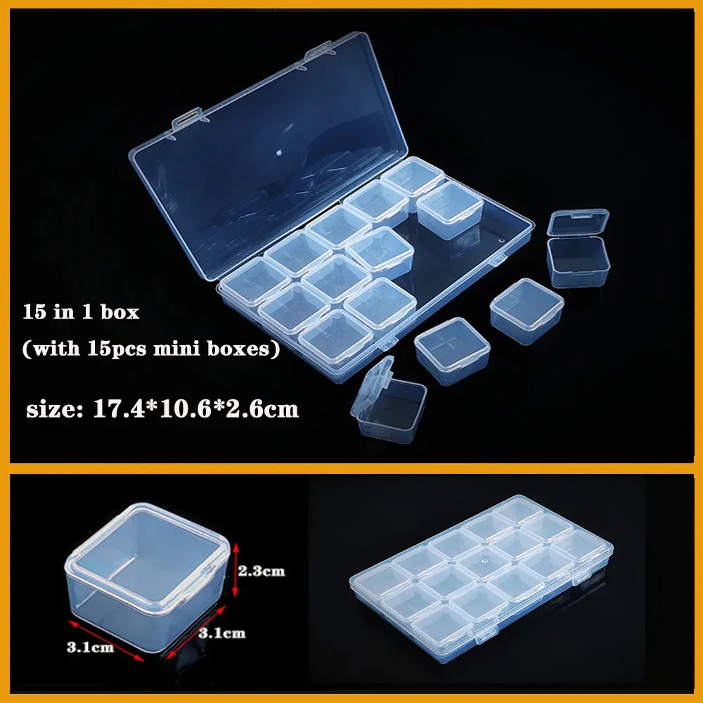 Boîte en plastique transparente à compartiments pour vis, bijoux et boucles d'oreilles, organisateur de petites pièces 11