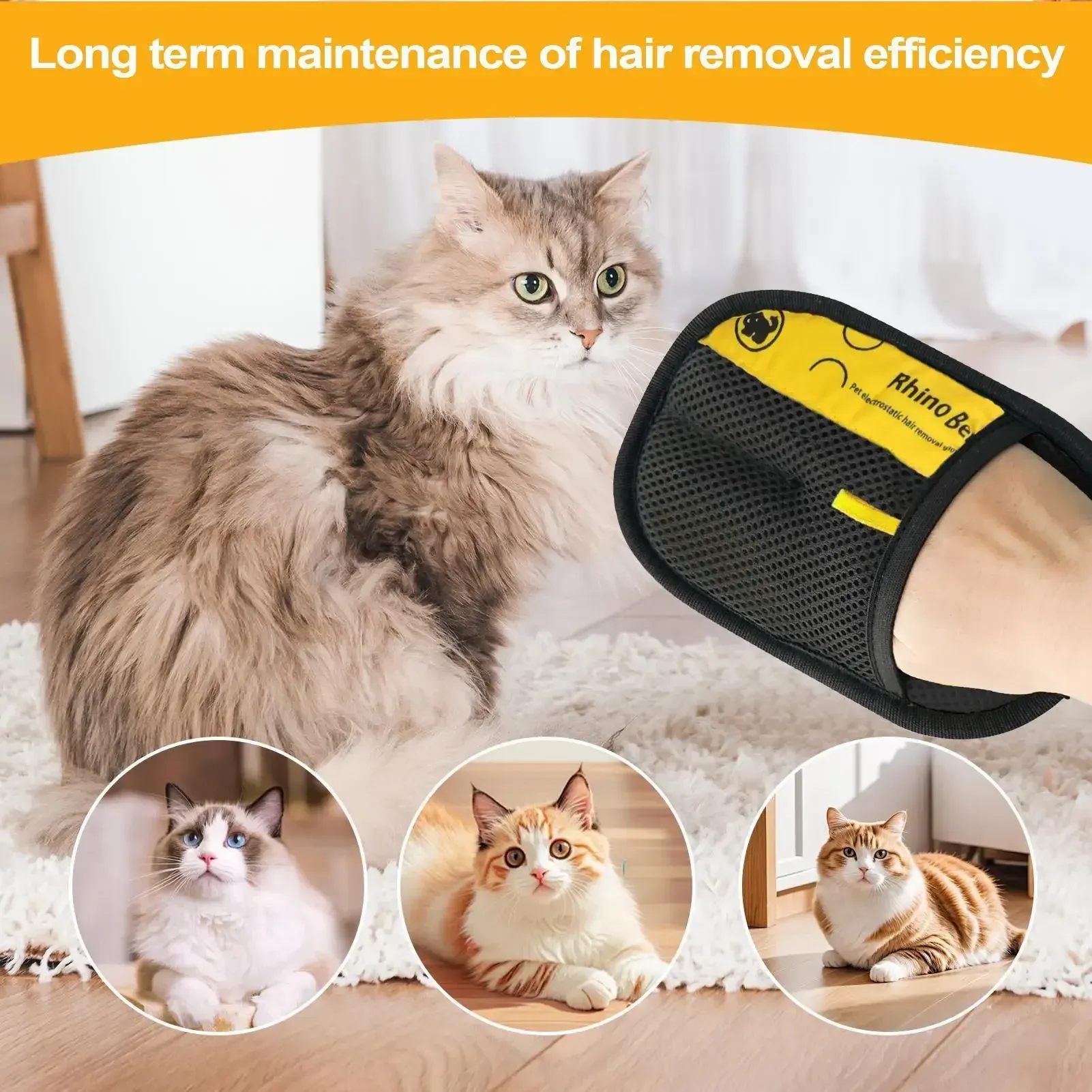 Gant d'épilation électrostatique pour animaux de compagnie – Brosse pour chiens et chats 4