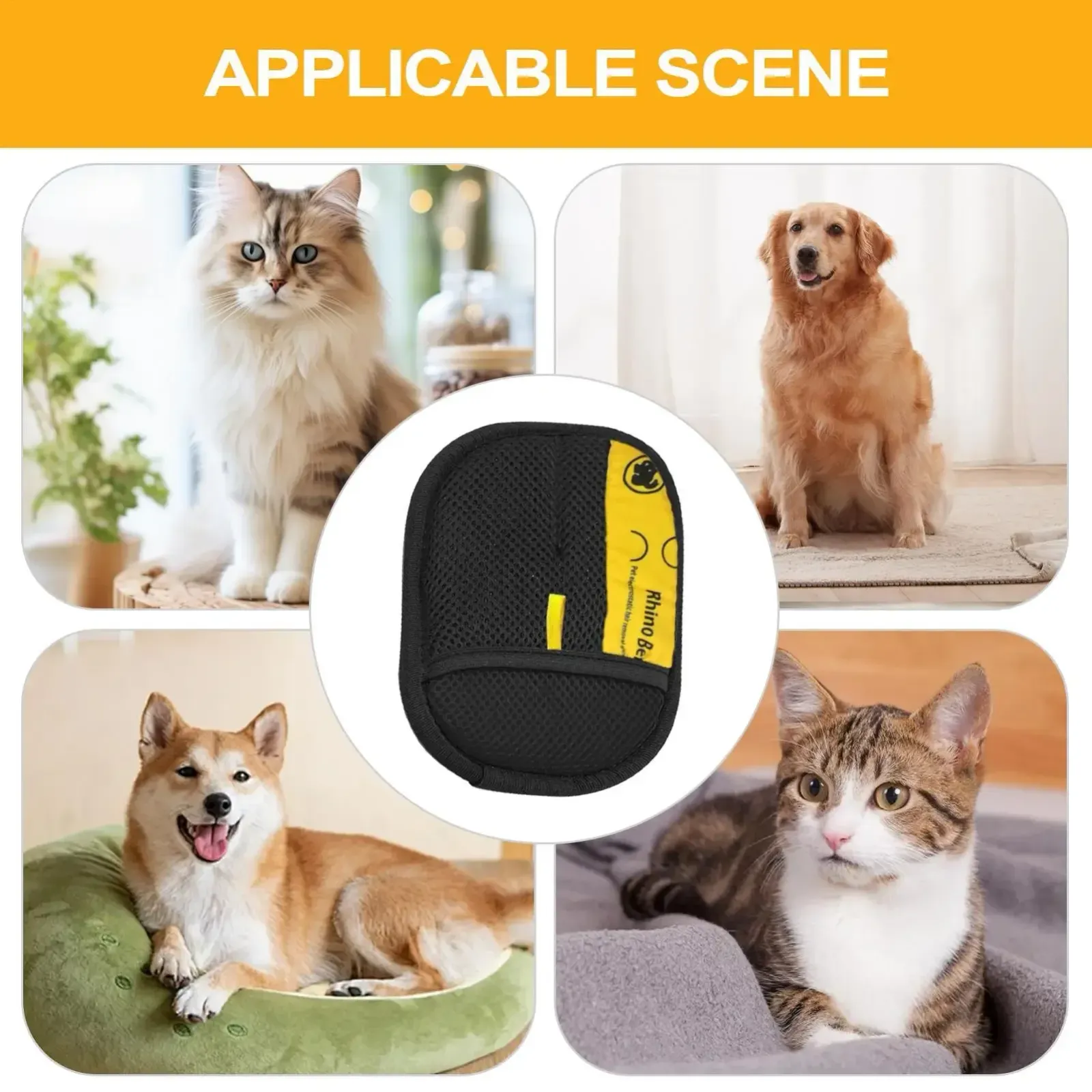 Détail du gant d'épilation pour animaux