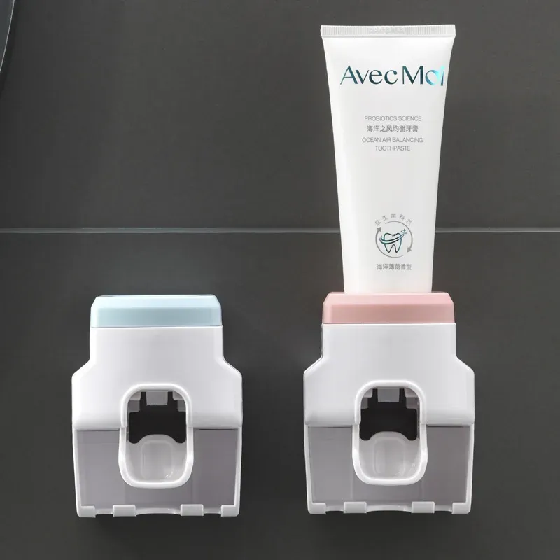 Distributeur automatique de dentifrice mural avec porte-brosse à dents, 1 pièce 4