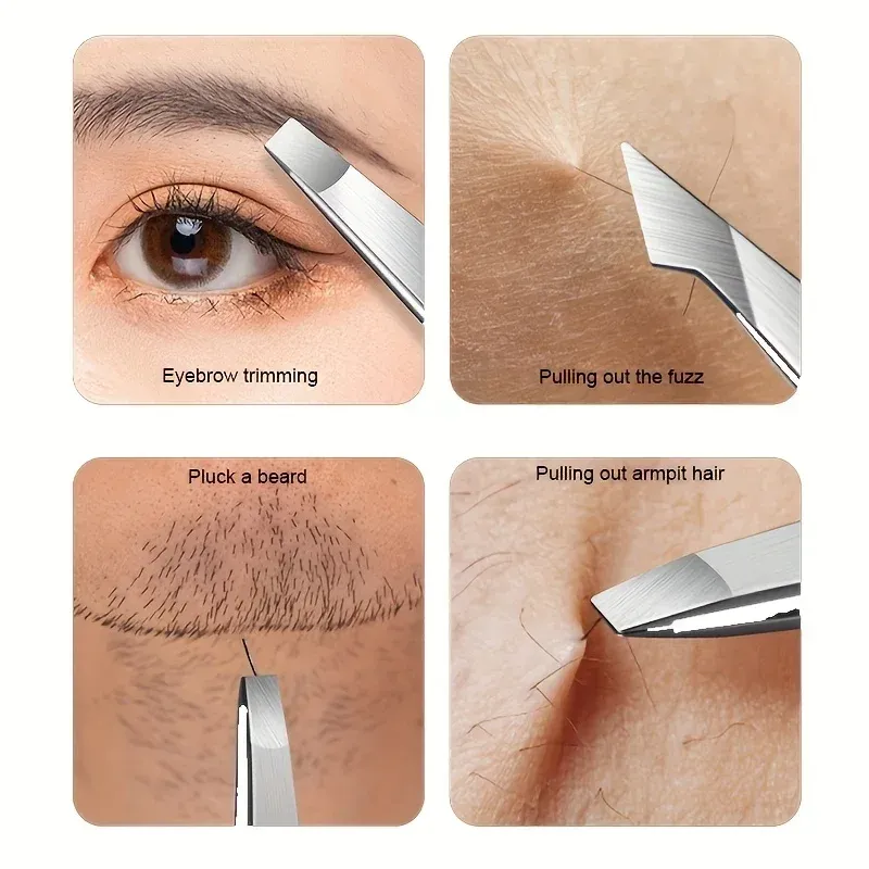 Ensemble de 4 pinces à épiler professionnelles pour sourcils 3