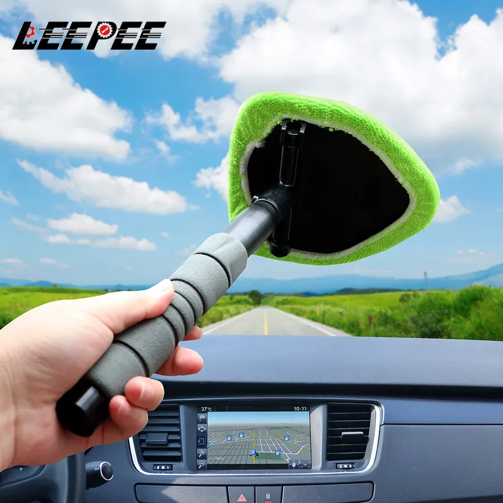 Éliminateur de buée pour pare-brise, nettoyeur de vitres de voiture à microfibre, nettoyeur de vitres télescopique, brosse pour pare-brise de voiture - Image 1