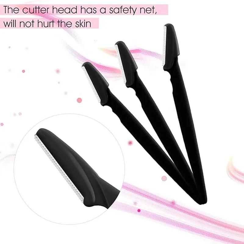 Détail des rasoirs à sourcils au design raffiné