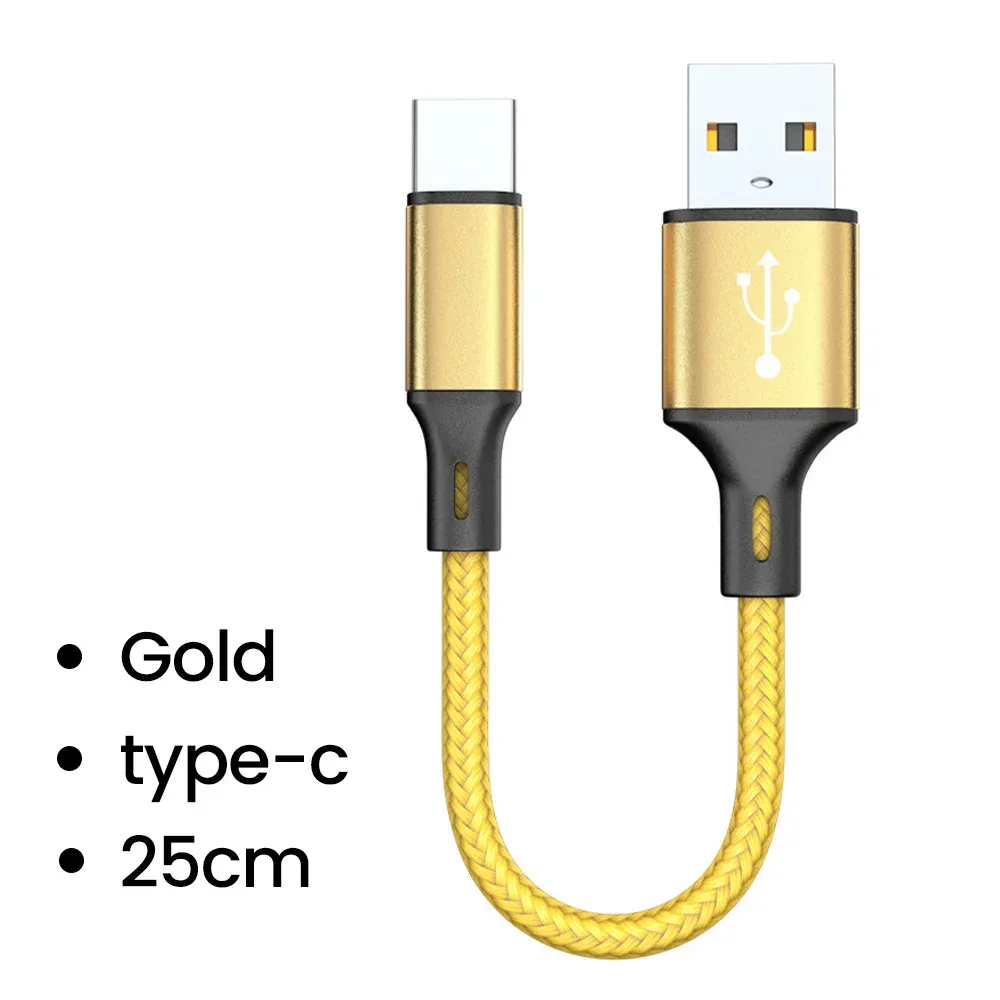 Câble Micro USB court 0,25 m à charge rapide et transfert de données, pour batterie externe, compatible Samsung et téléphones Android 9