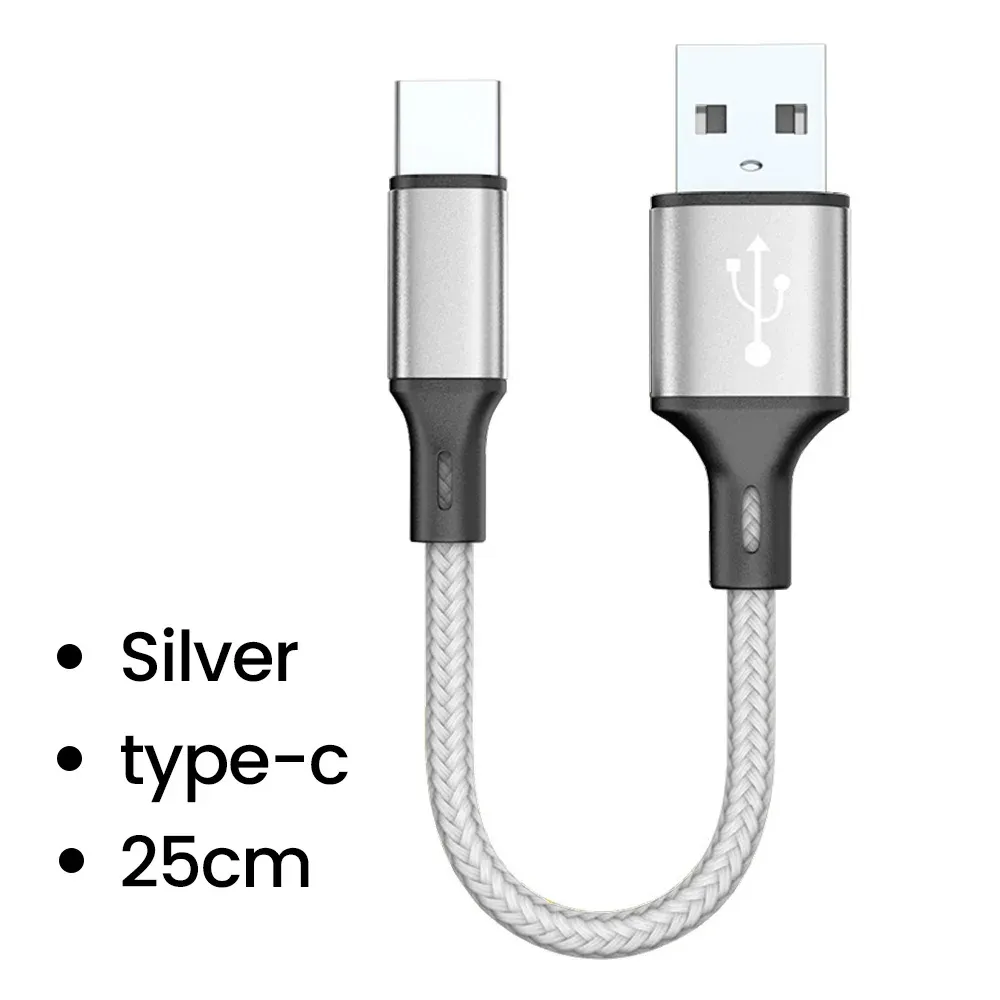 Câble Micro USB court 0,25 m à charge rapide et transfert de données, pour batterie externe, compatible Samsung et téléphones Android 12