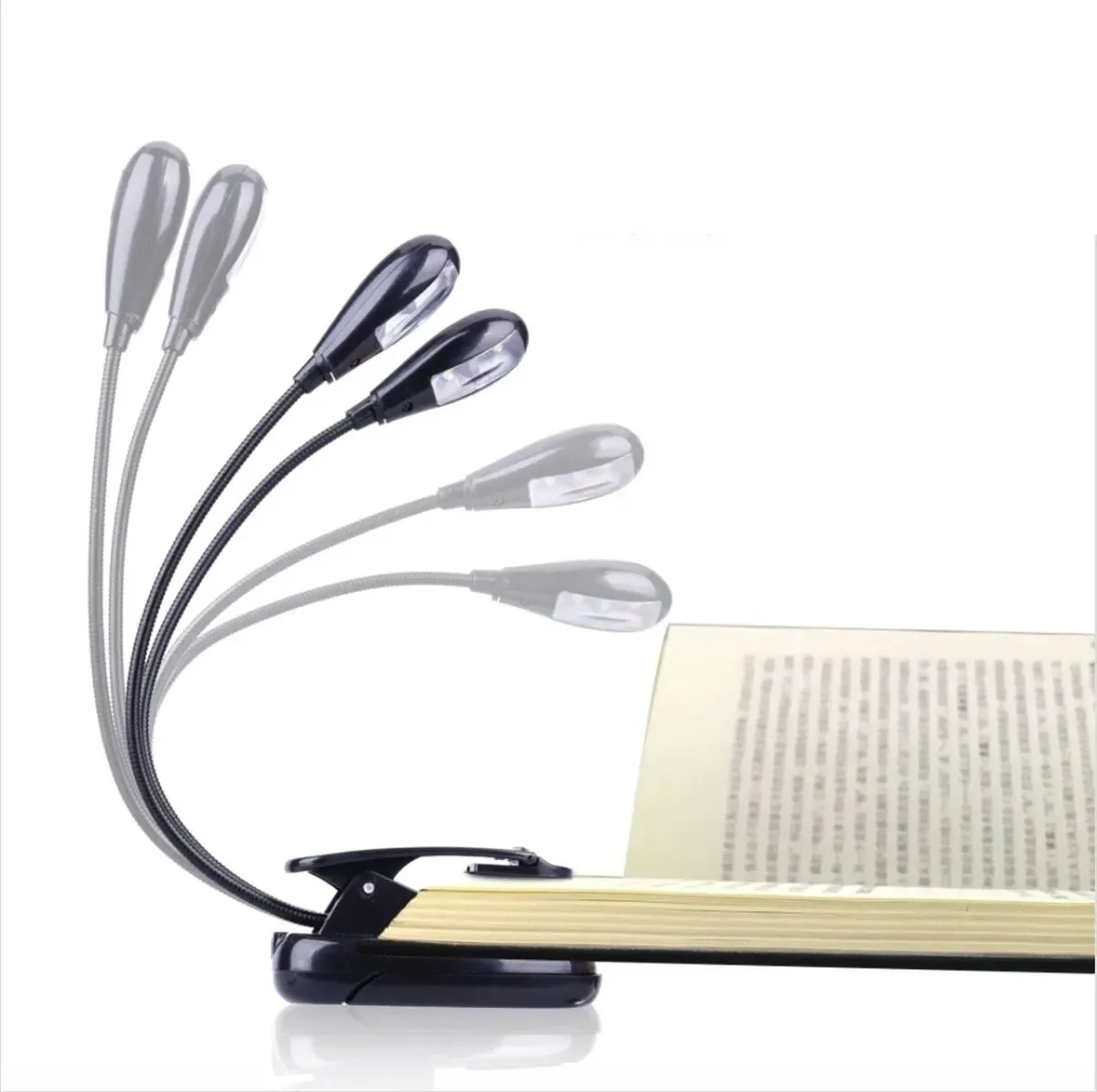 Lampe LED à pince pour pupitre de musique, alimentation par piles AAA ou USB, 4 niveaux de luminosité, idéale pour la création 2