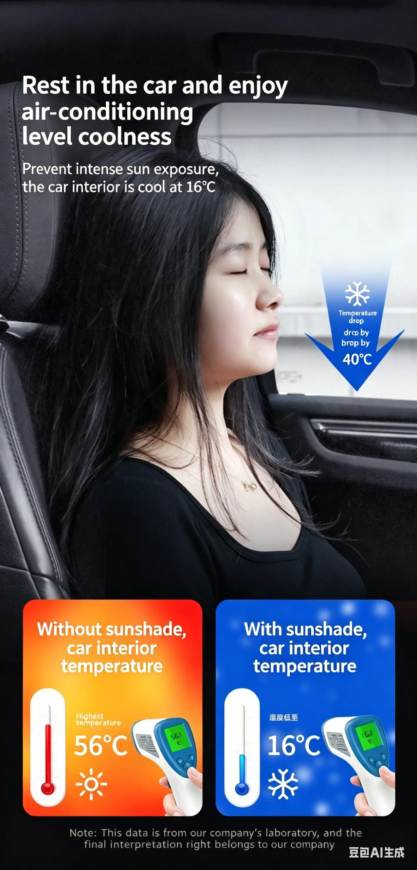 Pare-soleil rétractable en position repliée