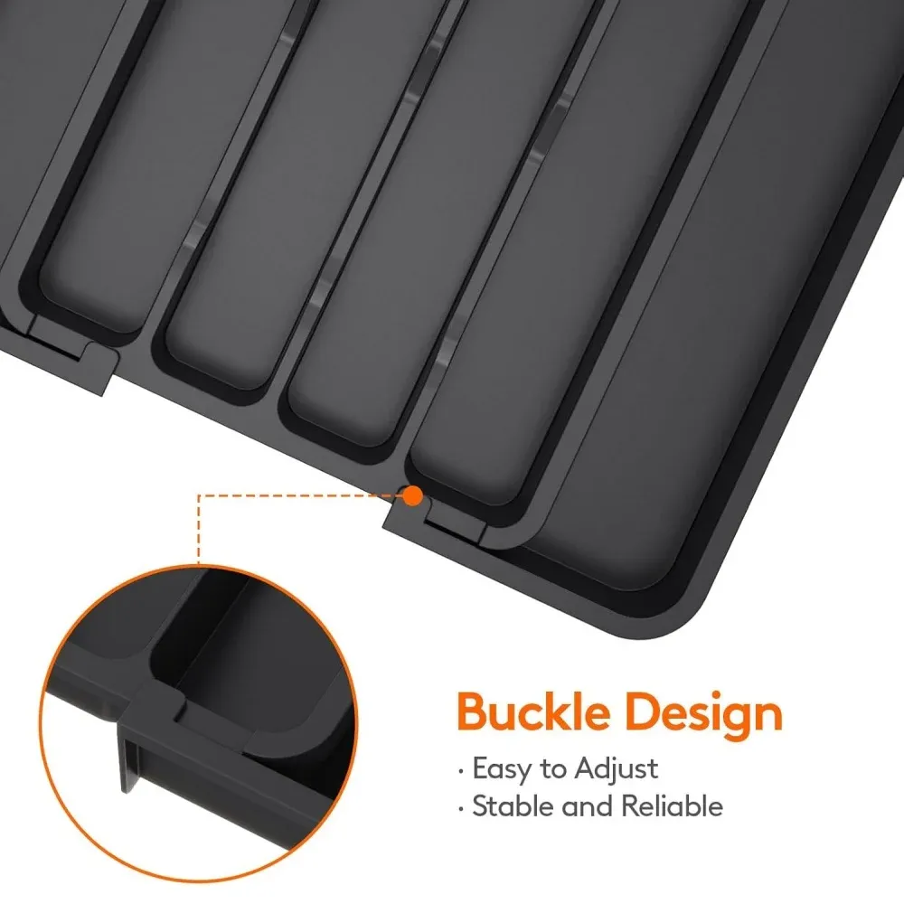 Organisateur de couverts 1 pièce extensible, plateau réglable pour tiroir de cuisine, rangement pour fourchettes et couteaux 5