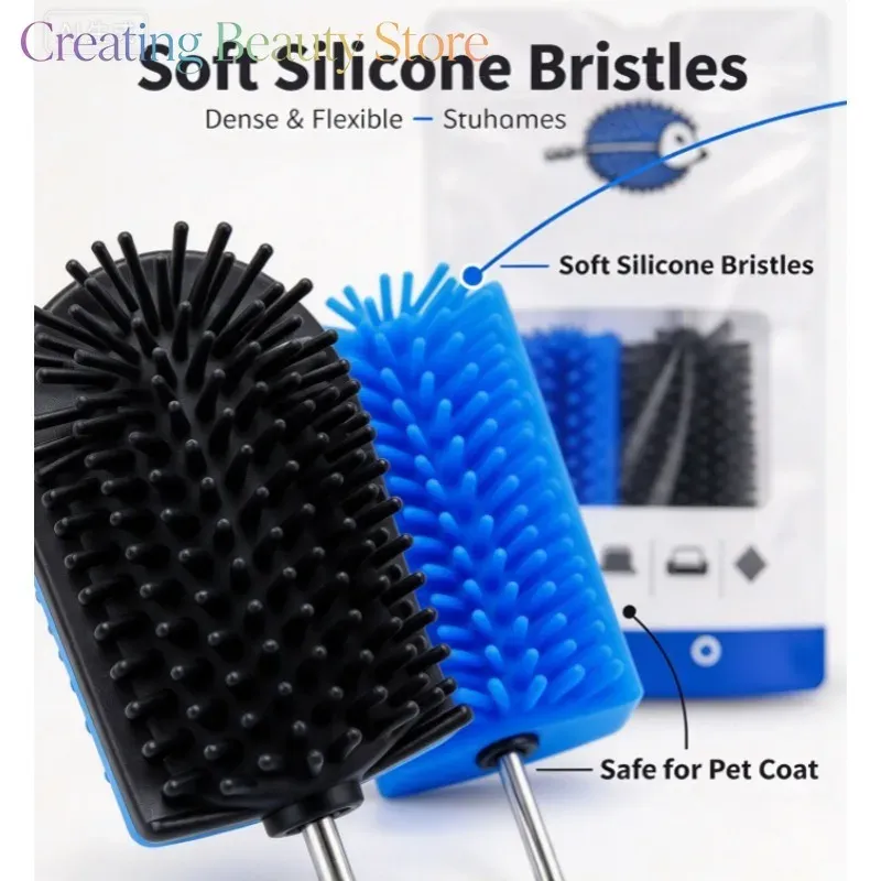 Brosse en silicone pour animaux de compagnie, brosse de toilettage pour chats et chiens, confortable et sans couture 5