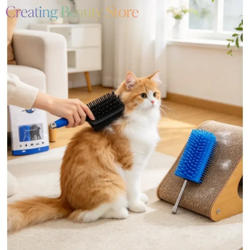 Brosse de toilettage en silicone en situation