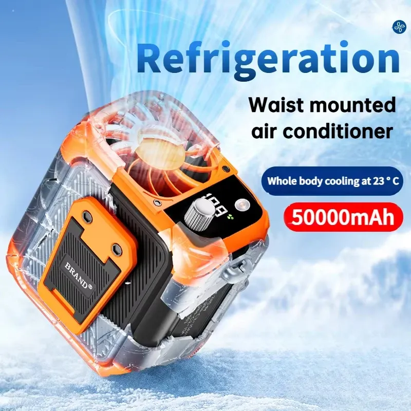 Mini ventilateur de cou USB sans lame, rechargeable, à grande vitesse, portable et multifonctionnel, avec affichage numérique et éclairage LED, idéal en extérieur