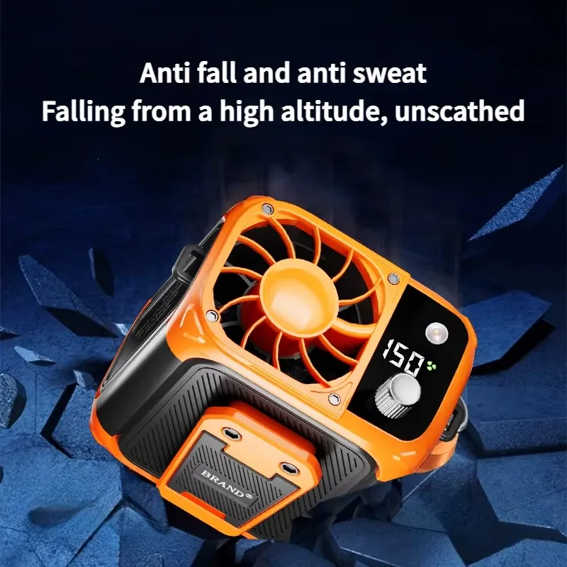Mini ventilateur de cou USB sans lame, rechargeable, à grande vitesse, portable et multifonctionnel, avec affichage numérique et éclairage LED, idéal en extérieur 2
