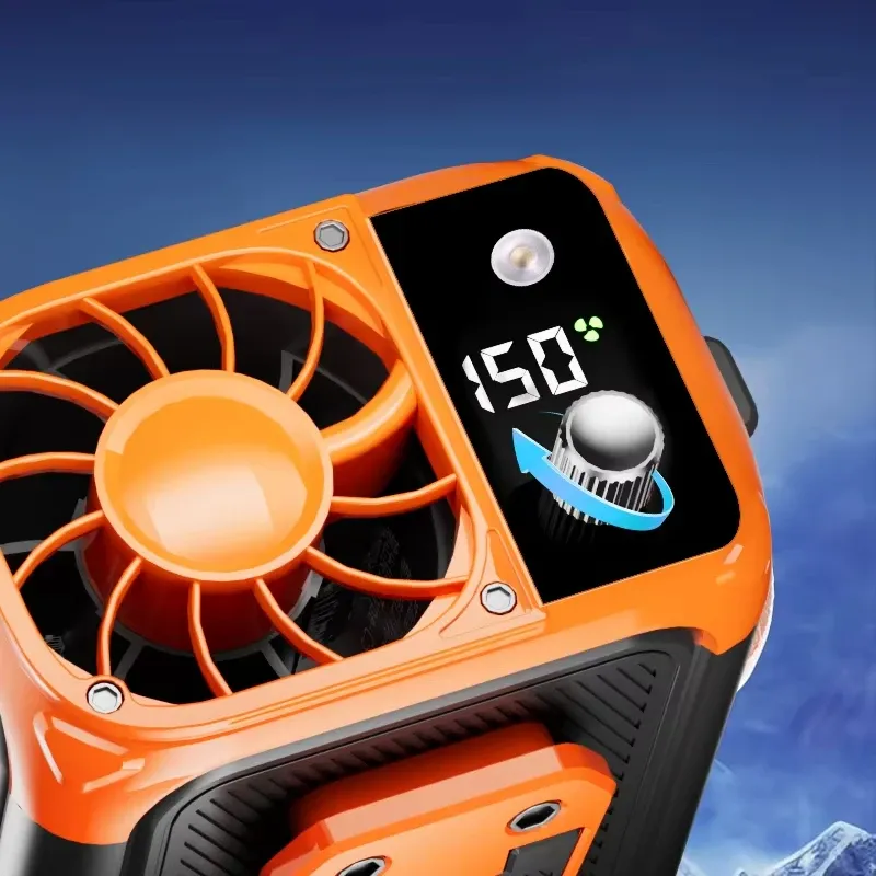 Mini ventilateur de cou USB sans lame, rechargeable, à grande vitesse, portable et multifonctionnel, avec affichage numérique et éclairage LED, idéal en extérieur 4