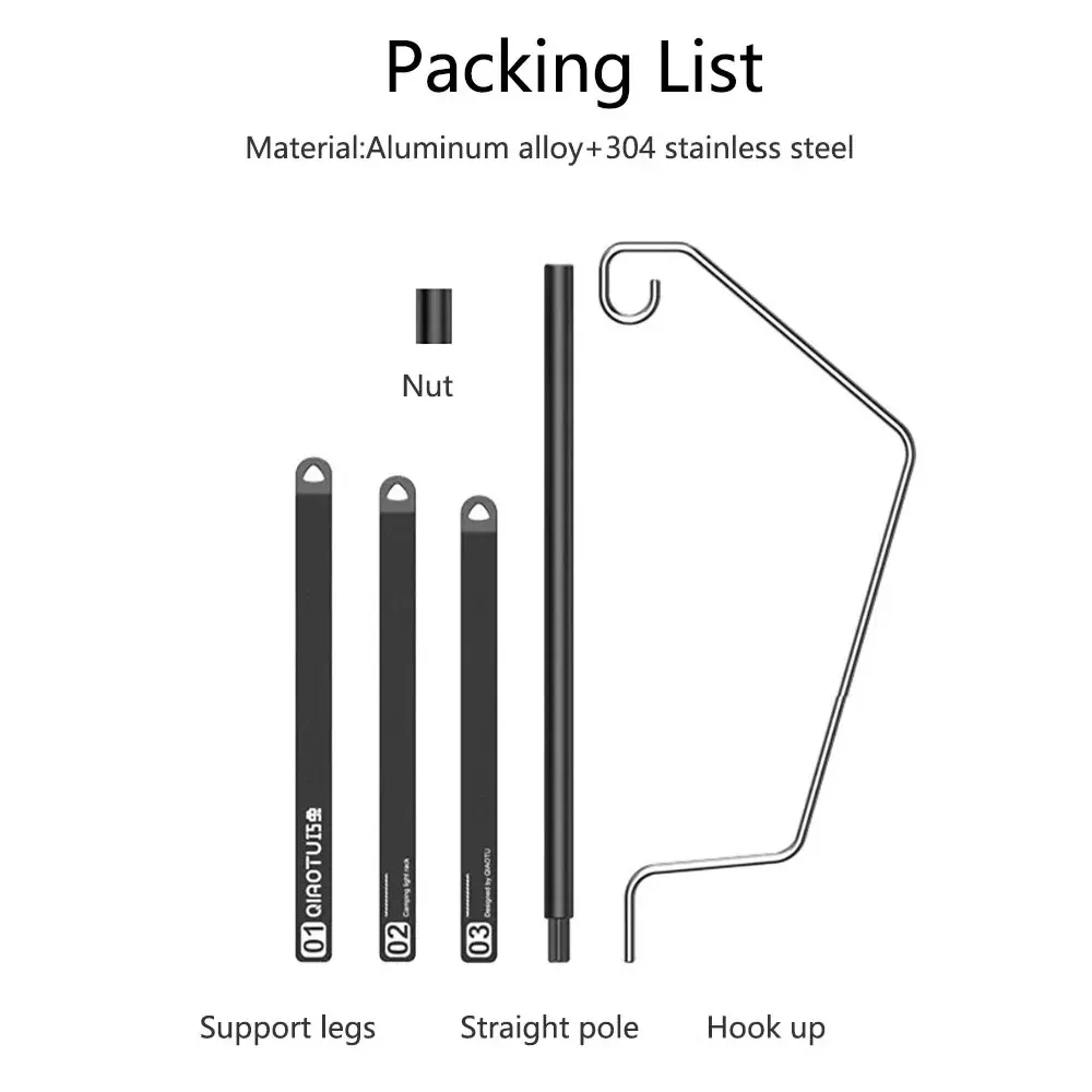 Support de lanterne détachable pliant, trépied léger de table pour camping 3