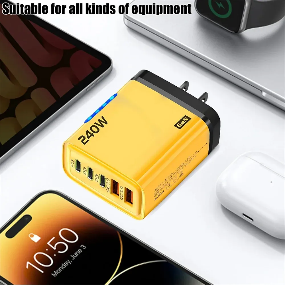 Chargeur GaN 5 ports usage au bureau