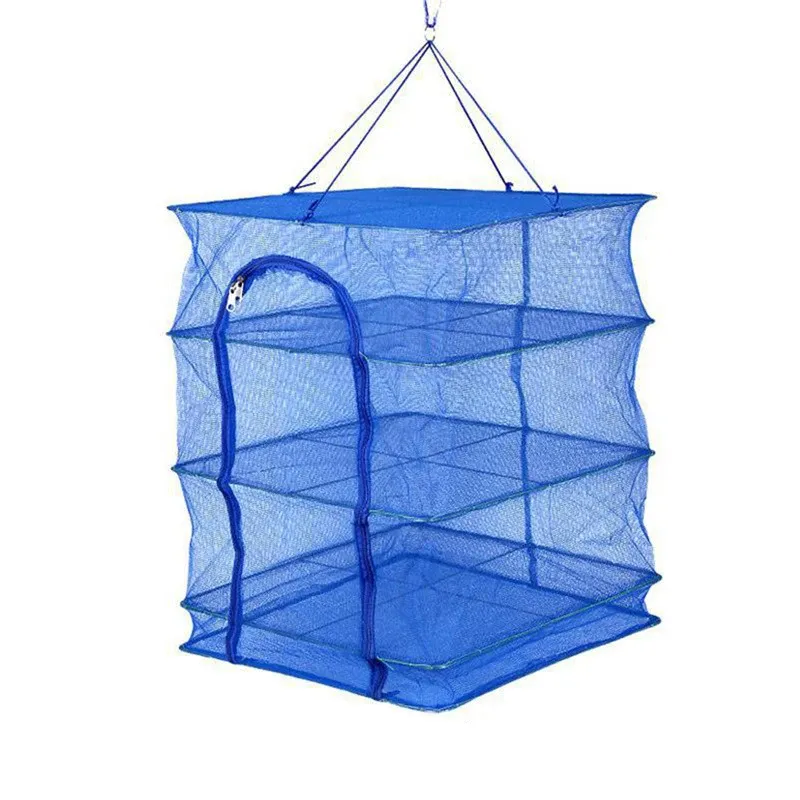 Filet de séchage pliable à 4 couches, support de séchage pour légumes et poissons, filet de séchage en PE, 35 x 35 x 65 cm 3