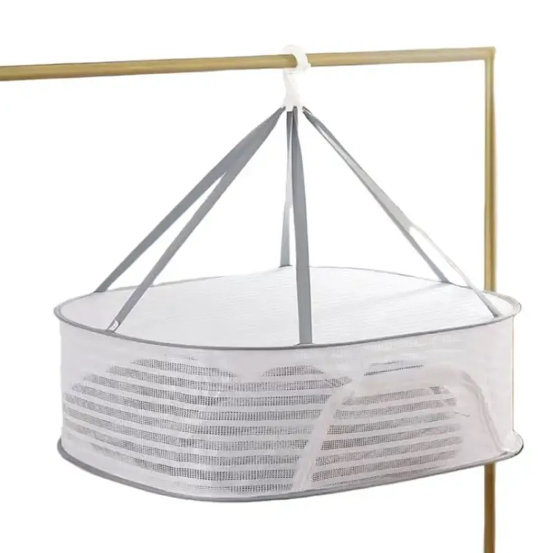 Filet de séchage pliable à 4 couches, support de séchage pour légumes et poissons, filet de séchage en PE, 35 x 35 x 65 cm 8