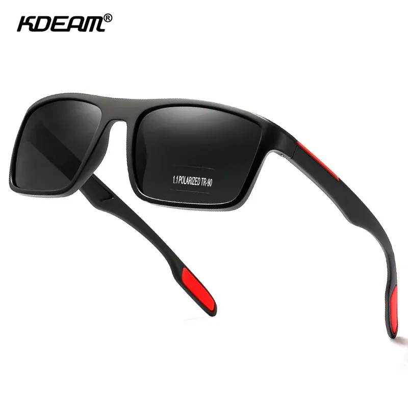Lunettes de soleil rectangulaires polarisées KDEAM pour homme, ultra légères