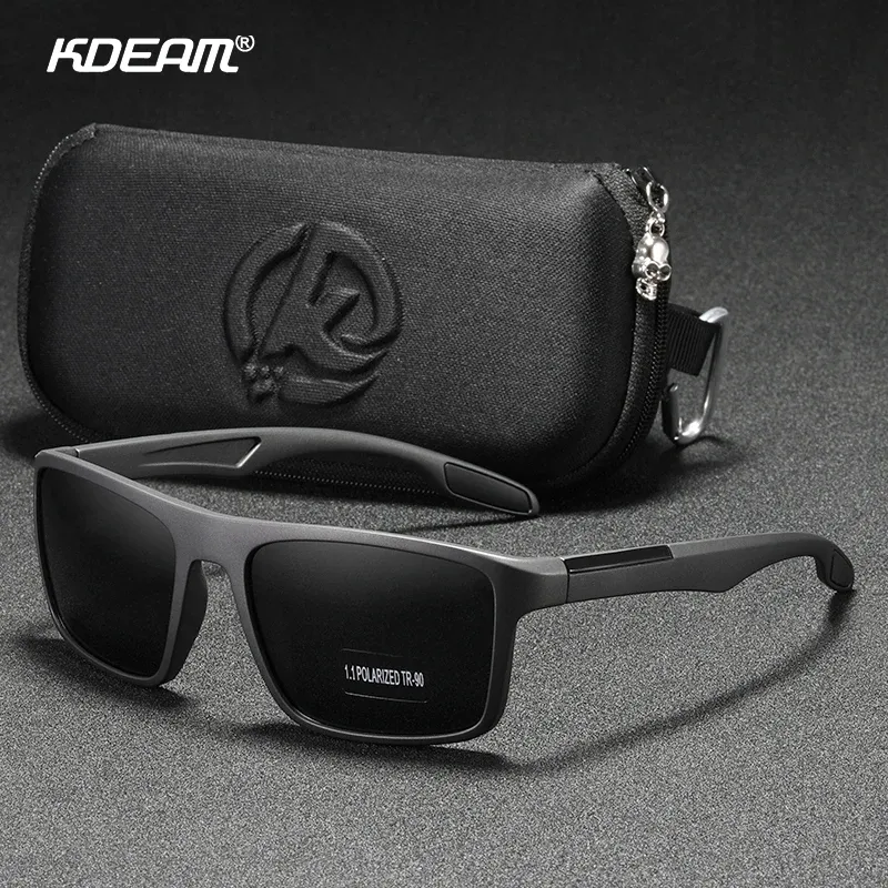 Lunettes de soleil rectangulaires polarisées KDEAM pour homme, ultra légères 2