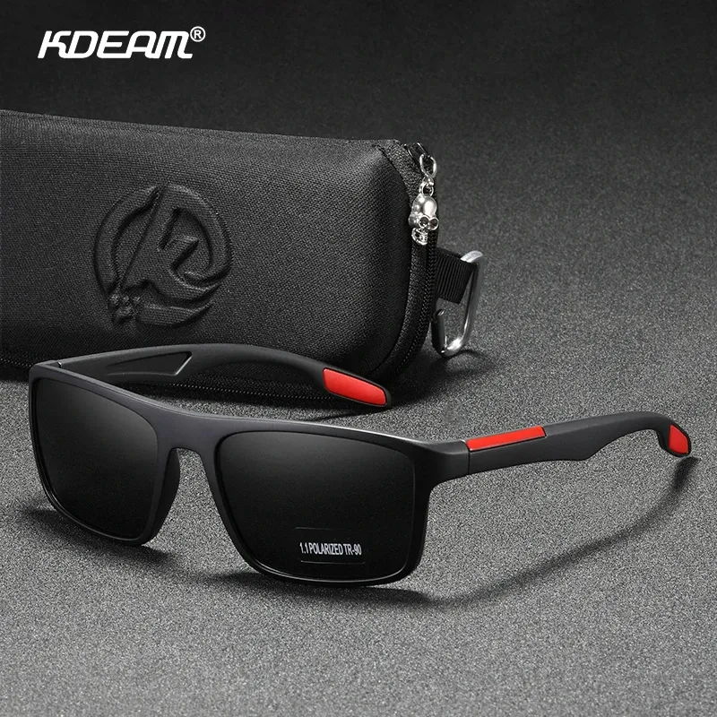 Lunettes de soleil rectangulaires polarisées KDEAM pour homme, ultra légères 3