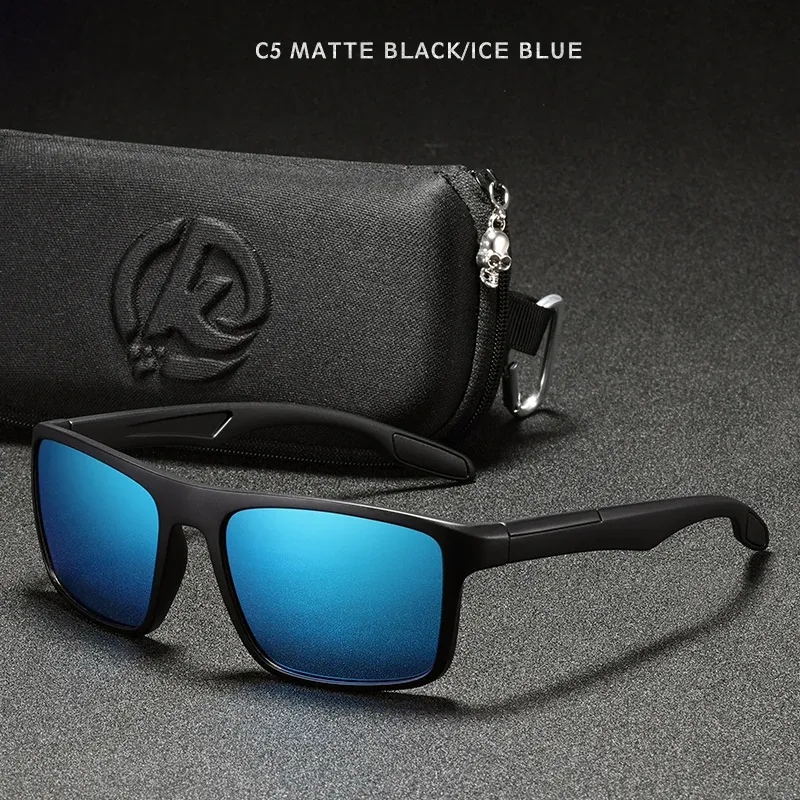 Lunettes de soleil rectangulaires polarisées KDEAM pour homme, ultra légères 14