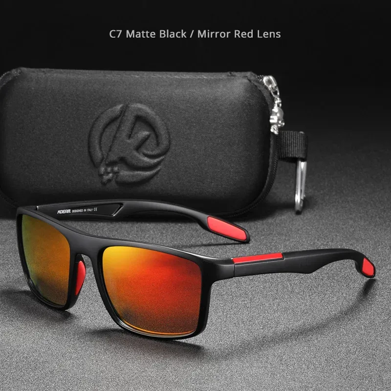 Lunettes de soleil rectangulaires polarisées KDEAM pour homme, ultra légères 13