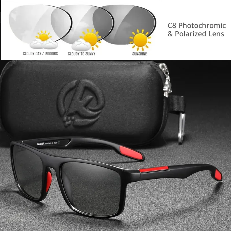 Lunettes de soleil rectangulaires polarisées KDEAM pour homme, ultra légères 11