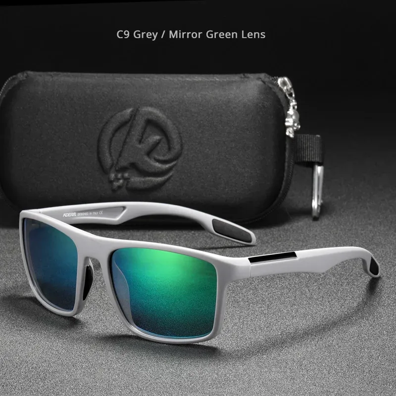 Lunettes de soleil rectangulaires polarisées KDEAM pour homme, ultra légères 15