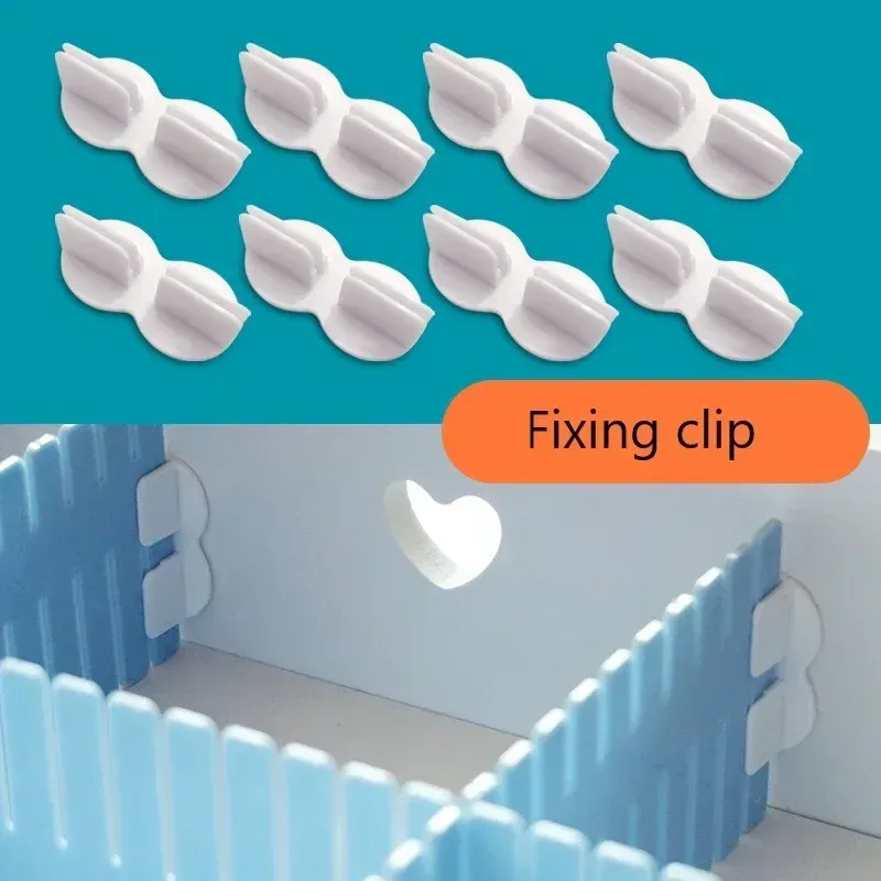 Lot de 10 accessoires de séparation pour tiroirs : boucles d'extension, clips de fixation, séparateurs de rangement DIY pour chaussettes et sous-vêtements 5