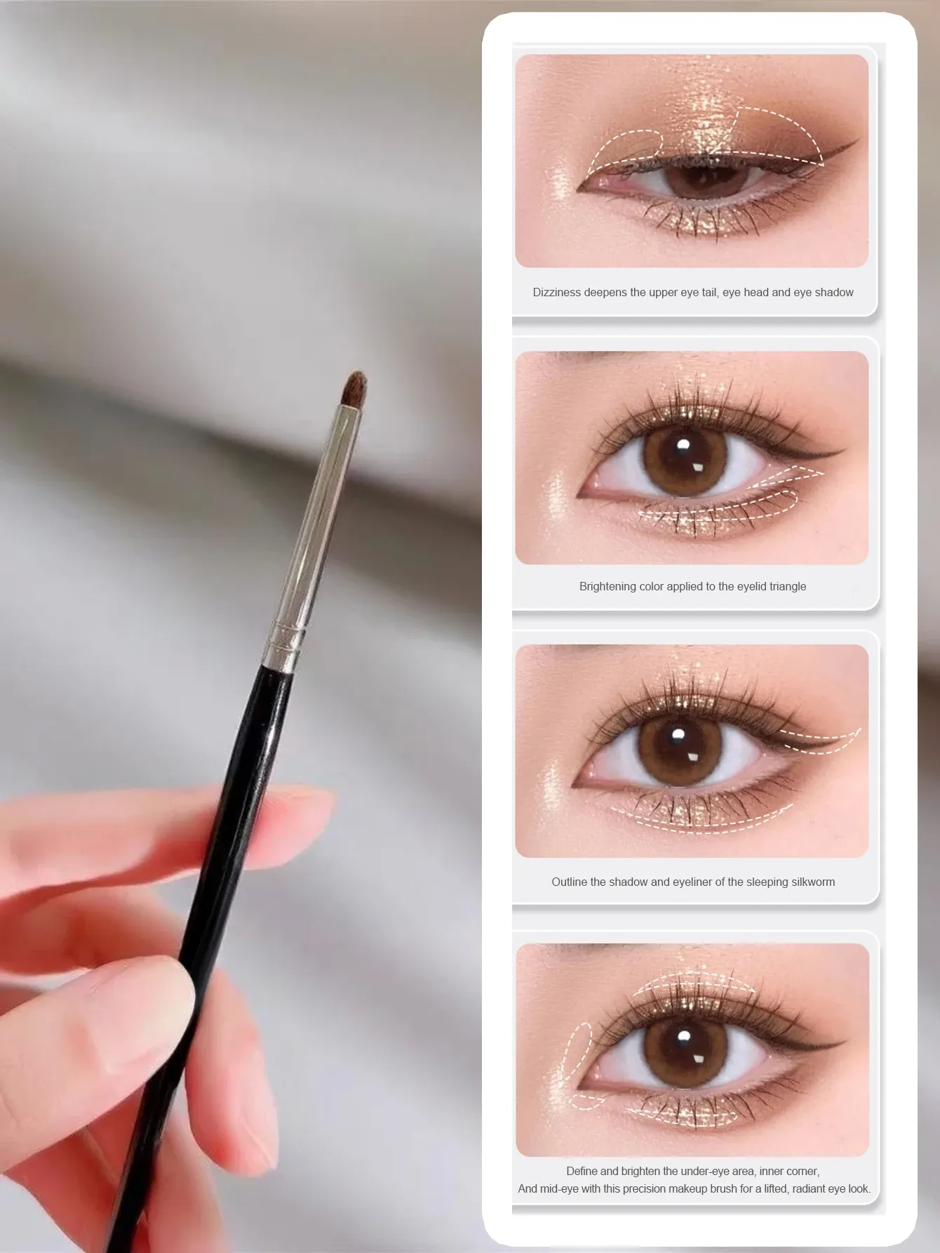 Pinceaux de précision pour l'application de l'ombre à paupières