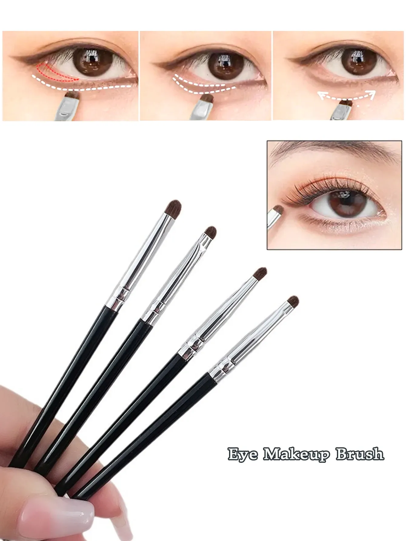 Pinceaux de maquillage des yeux en situation