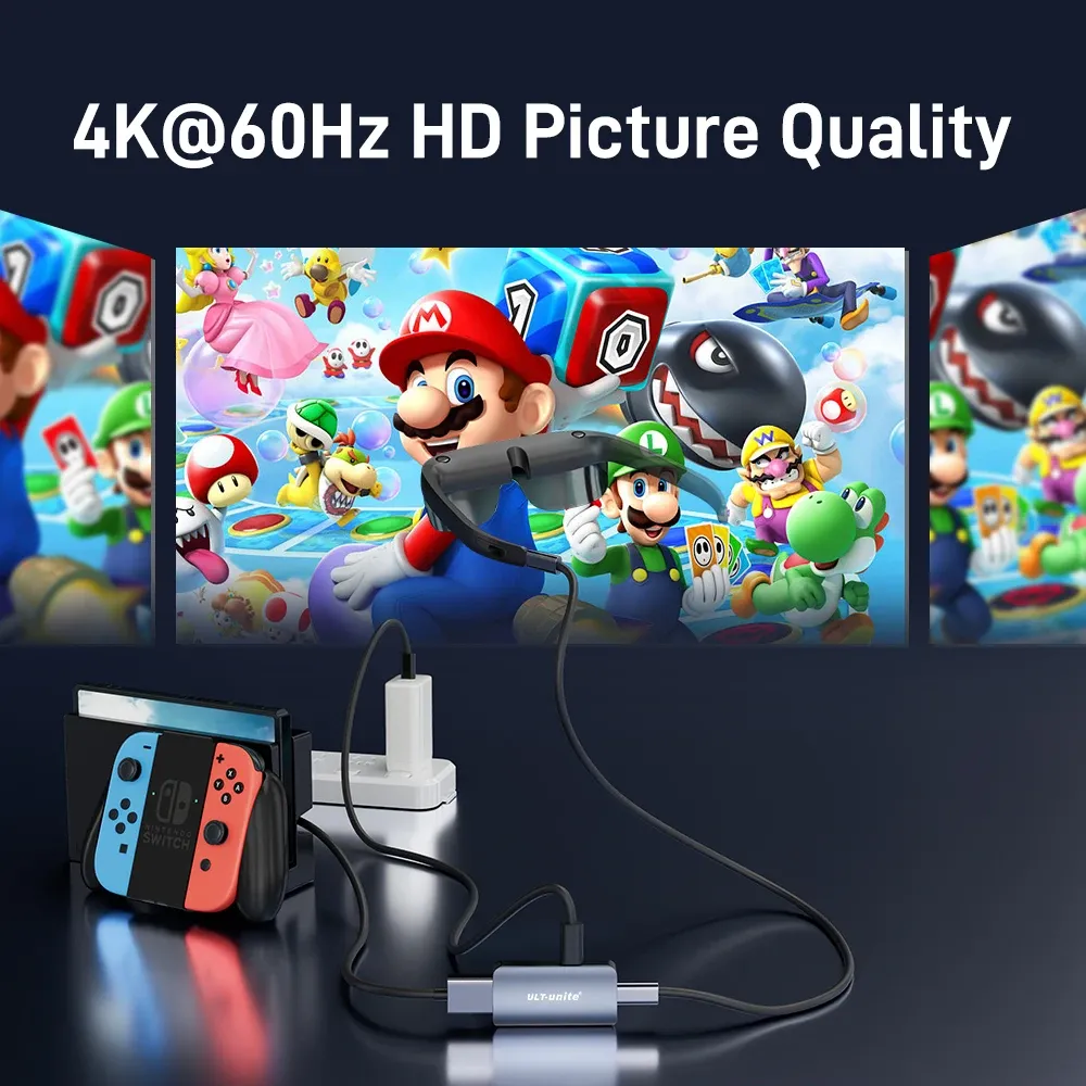 Adaptateur HDMI vers USB-C 4K 60 Hz, HDCP 2.2, HDR, compatible RayNeo / XREAL Air / Rokid Air / Switch / Steam Deck 3