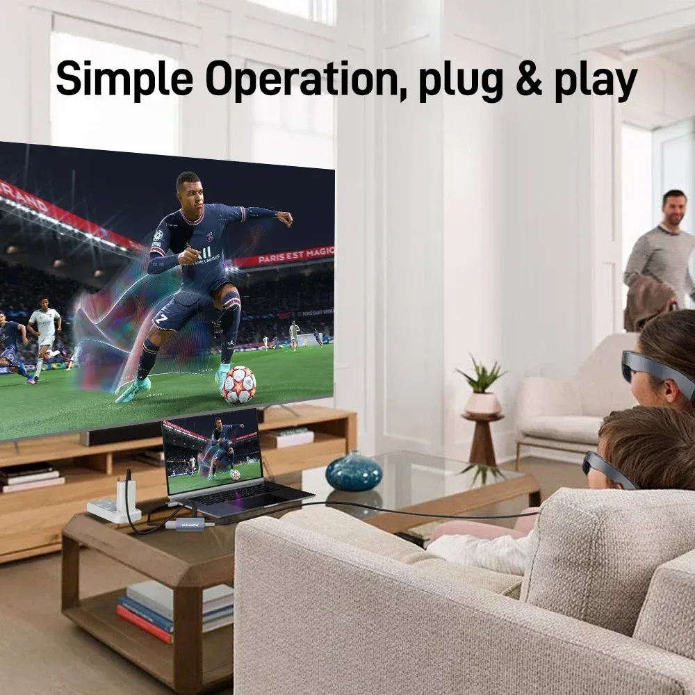 Adaptateur HDMI vers USB-C 4K 60 Hz, HDCP 2.2, HDR, compatible RayNeo / XREAL Air / Rokid Air / Switch / Steam Deck 4
