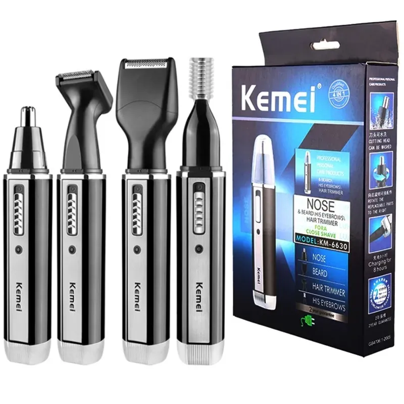 Tondeuse 4 en 1 pour homme, tondeuse électrique pour nez et oreilles, tondeuse rechargeable pour cheveux, barbe, nez et oreilles, kit de toilettage 7