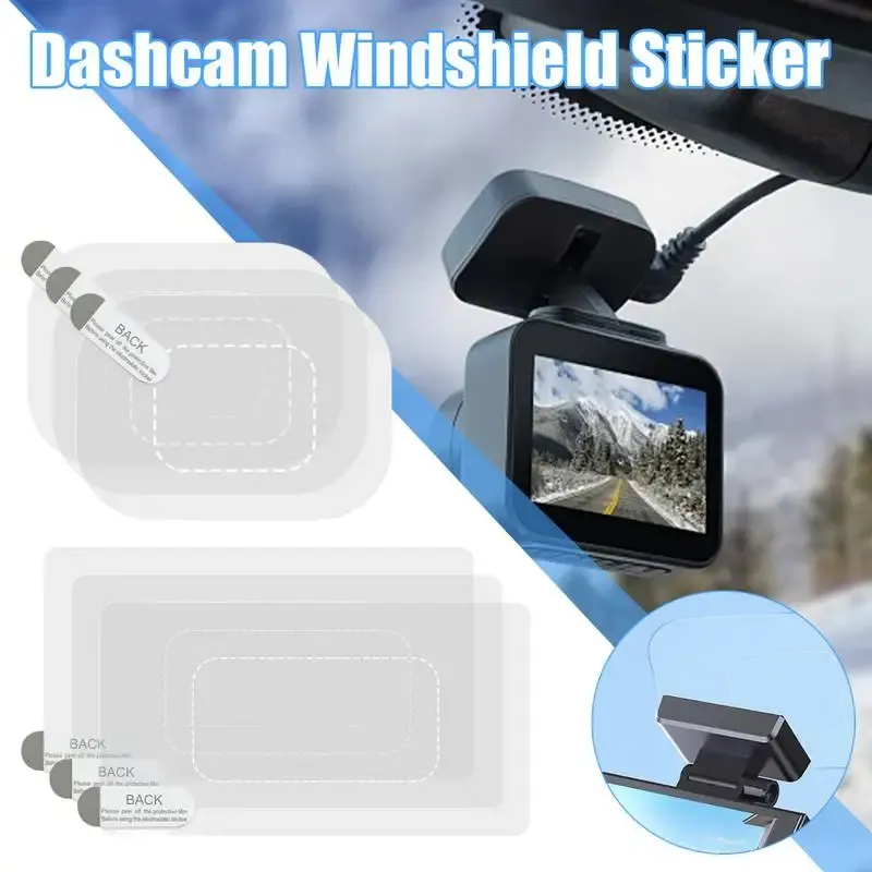 Autocollants électrostatiques transparents pour pare-brise, compatibles caméra de tableau de bord (lot de 6) 1