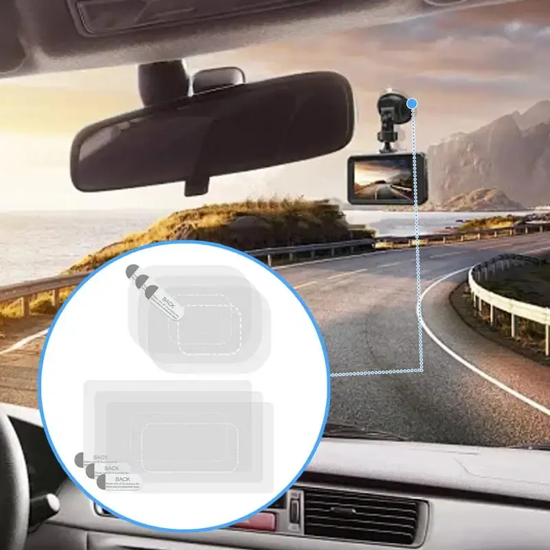 Autocollants électrostatiques transparents pour pare-brise, compatibles caméra de tableau de bord (lot de 6) 2