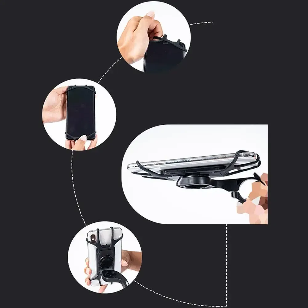 Support de téléphone en silicone pour vélo et moto, usage