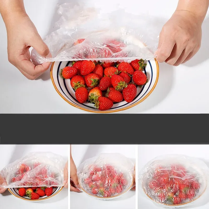 Couvre-aliments élastiques réutilisables et jetables pour bols et plats 6