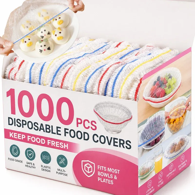 Couvre-aliments élastiques posés sur des bols
