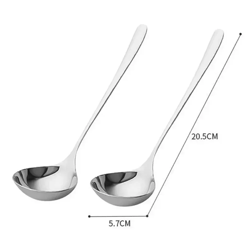 Cuillère à soupe épaisse à long manche en acier inoxydable (lot de 1 ou 2) 7