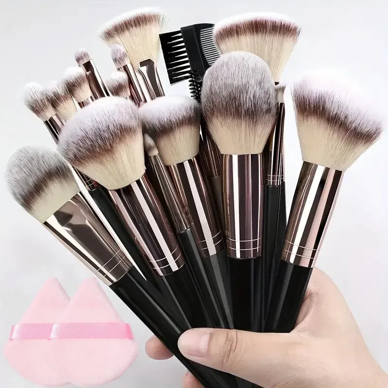 Ensemble de pinceaux de maquillage professionnels pour femmes, pinceaux fond de teint, correcteur, fard à joues et Kabuki, doux et moelleux, 3 à 20 pièces
