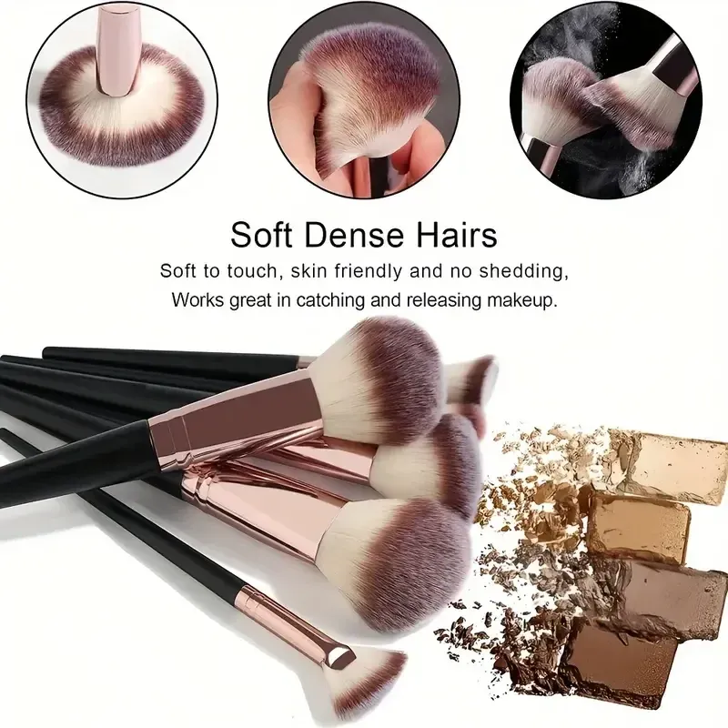 Ensemble de pinceaux de maquillage professionnels pour femmes, pinceaux fond de teint, correcteur, fard à joues et Kabuki, doux et moelleux, 3 à 20 pièces 4